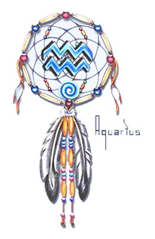 Aquarius Dreamcatcher Tattoos Design